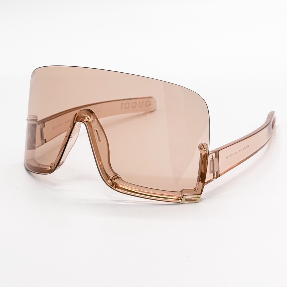 NEW GUCCI MASK WOMEN SUNGLASSES GUCCI GG1631S 010 GUCCI CREAM SHIELD EYEWEAR - Picture 3 of 13